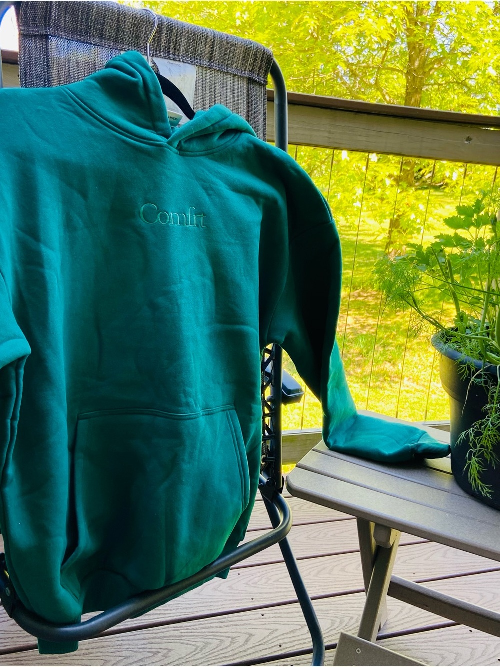 NWT Comfrt Embroidered Teal Hoodie - Unbranded